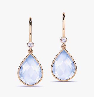 Blue Topaz Diamond Engagement Wedding Earrings