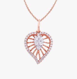 Hamsa Evil Diamond Dangling Heart Pendant